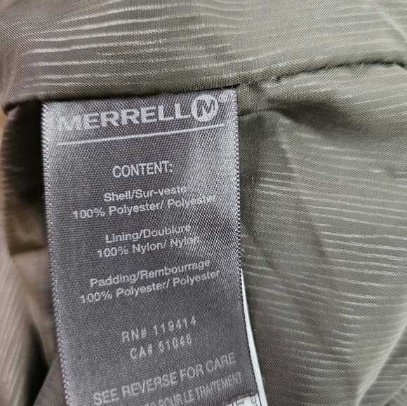 Merrell Ditmar Front Zip Blaze Orange & Brown Quilted Puffer Vest Size Small Men - Picture 6 of 9